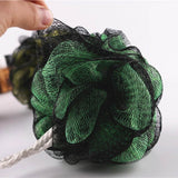 Max Bath Sponge Puff Mesh Brush Ball Exfoliating Body Scrubber Ball Black-Green