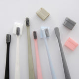 Maxbell 2 Pieces Women Men Soft-bristle Toothbrush Oral Care Tooth Brush Khaki