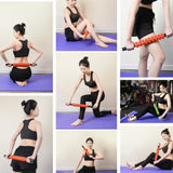 Max 6 Wheel Muscle Roller Massage Stick With Massage Point For Body Relax Blue
