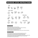 Max 6 Wheel Muscle Roller Massage Stick With Massage Point For Body Relax Gray