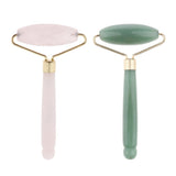 Max Natural Jade Facial Roller Wheel Massager Relax Beauty Massage Tool Pink