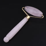 Max Natural Jade Facial Roller Wheel Massager Relax Beauty Massage Tool Pink