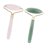 Max Natural Jade Facial Roller Wheel Massager Relax Beauty Massage Tool Pink