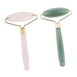 Max Natural Jade Facial Roller Wheel Massager Relax Beauty Massage Tool Pink