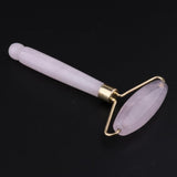 Max Natural Jade Facial Roller Wheel Massager Relax Beauty Massage Tool Pink