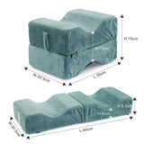 Maxbell Memory Foam Contour Leg Pillow Cushion for Hip Knee Back Relax Lake blue