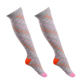 1 Pair Women Compression Socks Stocking Sleeve For Sports Running Gray S-M
