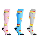 Max 1 Pair Running Sports Leg Support Sleeves Compression Socks Pink XL L