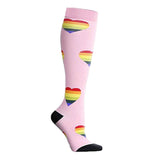 Max 1 Pair Running Sports Leg Support Sleeves Compression Socks Pink XL L