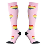 Max 1 Pair Running Sports Leg Support Sleeves Compression Socks Pink XL L