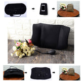 Maxbell Portable Inflatable Lumbar Support Cushion Back Massage Pillow Travel Black