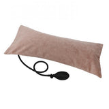 Portable Air Inflatable Pillow Orthopedic Lumbar Brace Cushion Light Coffee
