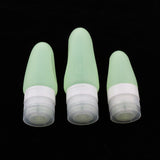 Maxbell 3 Pcs Silicone Mini Shampoo Sample Cosmetic Bottle Travel Container Green