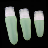 Maxbell 3 Pcs Silicone Mini Shampoo Sample Cosmetic Bottle Travel Container Green