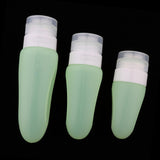 Maxbell 3 Pcs Silicone Mini Shampoo Sample Cosmetic Bottle Travel Container Green