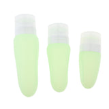 Maxbell 3 Pcs Silicone Mini Shampoo Sample Cosmetic Bottle Travel Container Green