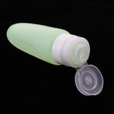 Maxbell 3 Pcs Silicone Mini Shampoo Sample Cosmetic Bottle Travel Container Green