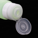 Maxbell 3 Pcs Silicone Mini Shampoo Sample Cosmetic Bottle Travel Container Green