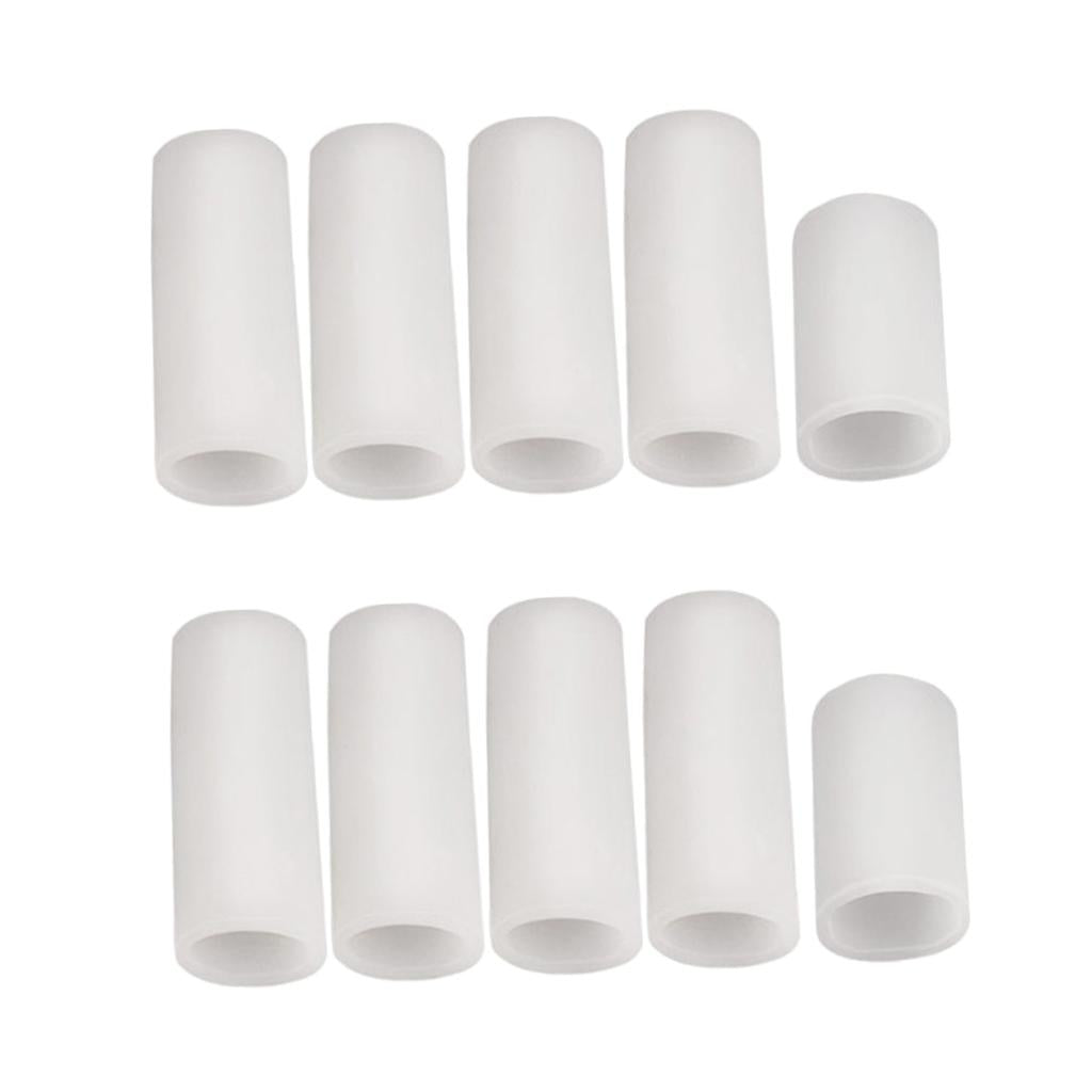 Maxbell 10pcs Silicone Gel Toe Finger Caps Covers Sleeves Tubes Skin Color