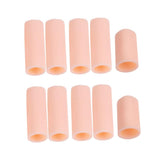 Maxbell 10pcs Silicone Gel Toe Finger Caps Covers Sleeves Tubes White