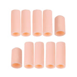 Maxbell 10pcs Silicone Gel Toe Finger Caps Covers Sleeves Tubes White