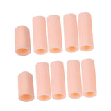 Maxbell 10pcs Silicone Gel Toe Finger Caps Covers Sleeves Tubes White
