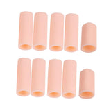 Maxbell 10pcs Silicone Gel Toe Finger Caps Covers Sleeves Tubes White