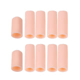 Maxbell 10pcs Silicone Gel Toe Finger Caps Covers Sleeves Tubes White