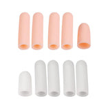 10Pcs Thumb Protectors Splint Gel Finger Sleeves Caps Cover Tube Skin+White