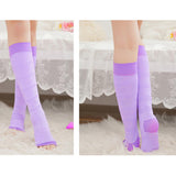 Max 1 Pair Women Open Toe Compression Socks Sleeves For Sports Running Purple