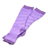 Max 1 Pair Women Open Toe Compression Socks Sleeves For Sports Running Purple