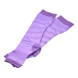 Max 1 Pair Women Open Toe Compression Socks Sleeves For Sports Running Purple