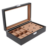 Max Luxury Watch Storage Case Eyewear Display Case for Men Women Black Khaki