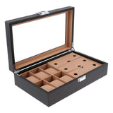 Max Luxury Watch Storage Case Eyewear Display Case for Men Women Black Khaki