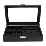 Max Luxury Watch Storage Case Eyewear Display Case for Men Women Black