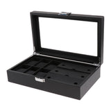 Max Luxury Watch Storage Case Eyewear Display Case for Men Women Black