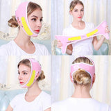 Maxbell V Face Chin Cheek Lift Up Slim Belt Mask Ultra-Thin Band Strap Pink Yellow