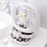 Maxbell Portable Makeup Organizer Storage Cosmetic Display Stand, Dust Proof White