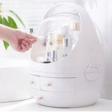 Maxbell Portable Makeup Organizer Storage Cosmetic Display Stand, Dust Proof White