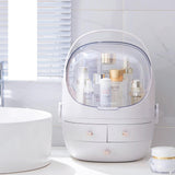 Maxbell Portable Makeup Organizer Storage Cosmetic Display Stand, Dust Proof White