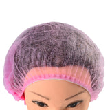 Maxbell 100 Disposable Non Woven Hair Net Cap Hairnet Dust Proof Head Cover Hat Pink