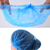 Max Maxb 100 Disposable Non Woven Hair Net Cap Hairnet Dust Proof Head Cover Hat Blue