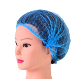 Max Maxb 100 Disposable Non Woven Hair Net Cap Hairnet Dust Proof Head Cover Hat Blue