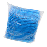 Max Maxb 100 Disposable Non Woven Hair Net Cap Hairnet Dust Proof Head Cover Hat Blue