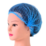 Max Maxb 100 Disposable Non Woven Hair Net Cap Hairnet Dust Proof Head Cover Hat Blue