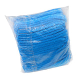 Max Maxb 100 Disposable Non Woven Hair Net Cap Hairnet Dust Proof Head Cover Hat Blue