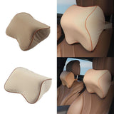 Maxbell Car Head Neck Rest Cushion Support Pillow Headrest Memory Foam Beige
