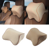 Maxbell Car Head Neck Rest Cushion Support Pillow Headrest Memory Foam Beige
