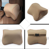 Maxbell Car Head Neck Rest Cushion Support Pillow Headrest Memory Foam Light Brown