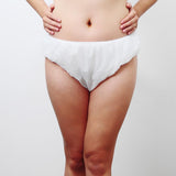 Maxbell 50Pcs Nonwoven SPA Disposable Underwear Travel Panties Brief for Women White